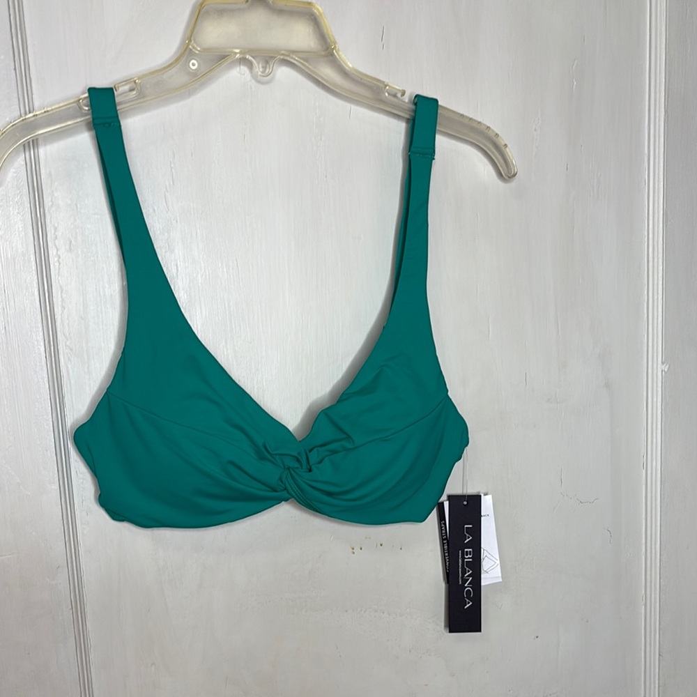 La Blanca Vibrant Emerald Twist Underwire Bikini Top Brand New 8